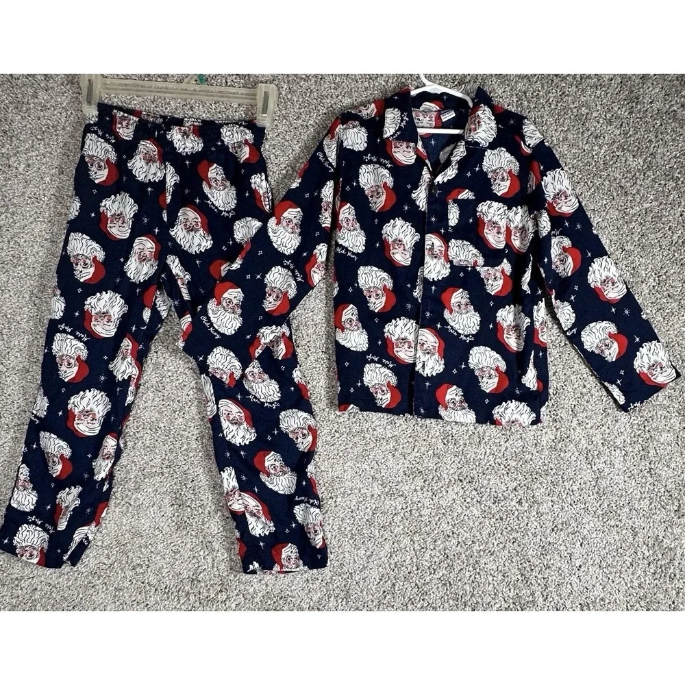 Old Navy Kids Santa Christmas Pajama Set Unisex Size Small( 6-7) Blue